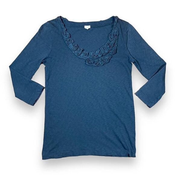 J. Crew Charcoal Perfect Tee Sz M - Picture 2 of 12